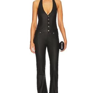 Retrofete Cynthia Black Halter Jumpsuit - Brand New